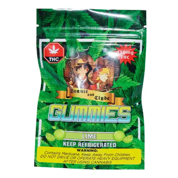 BONNIE & CLYDE GUMMIES - (420-MG-THC) LIME