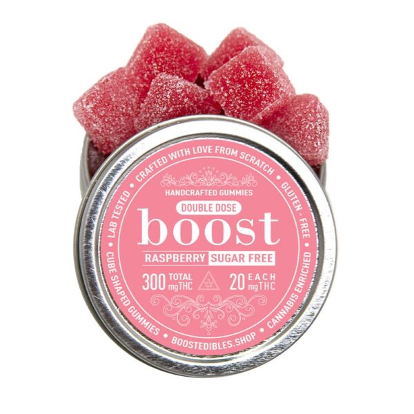 BOOST GUMMIES - (300-MG-THC) RASPBERRY SUGAR FREE