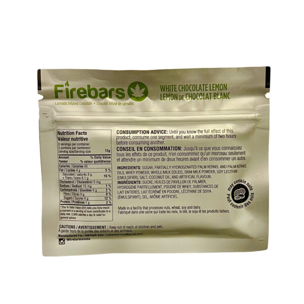 FIRE BARS - (140-MG-THC) WHITE CHOCOLATE LEMON