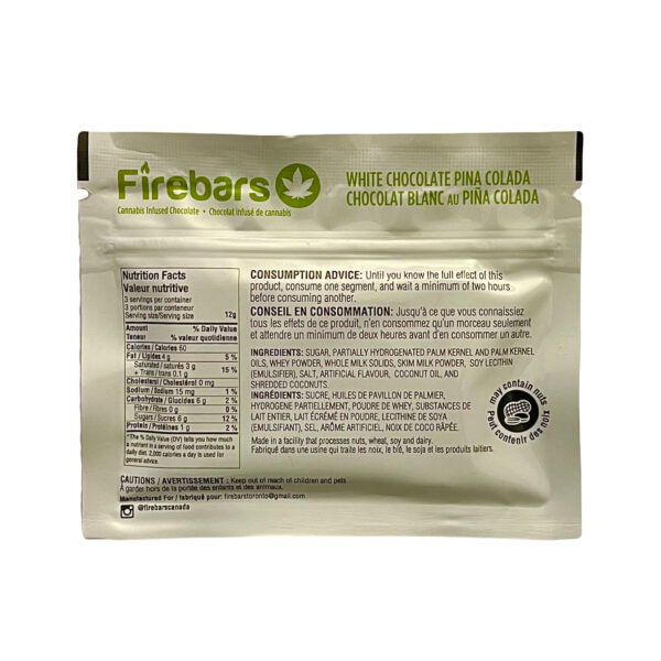 FIRE BARS - (140-MG-THC) WHITE CHOCOLATE PINA COLADA