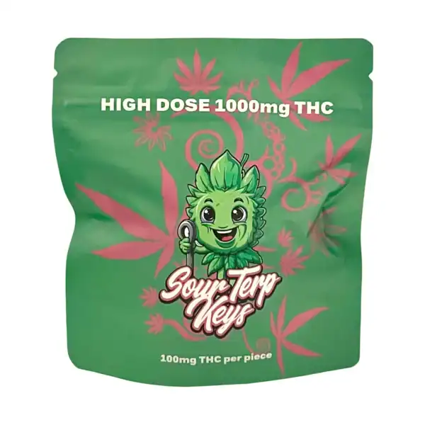 HIGH DOSE GUMMYS - (1000-MG-THC) SOUR TERP KEYS
