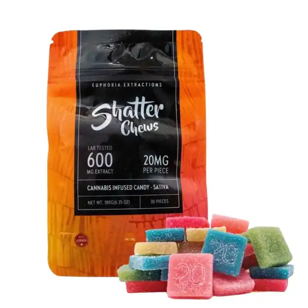 EUPHORIA SHATTER CHEWS - (600-MG-THC) ASSORTED SATIVA