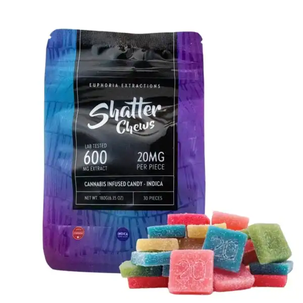 EUPHORIA SHATTER CHEWS - (600-MG-THC) ASSORTED INDICA