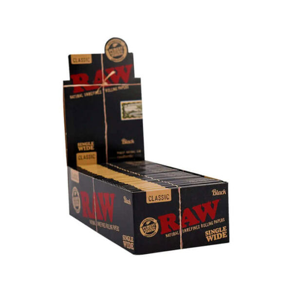RAW BLACK CLASSIC SINGLE WIDE ROLLING PAPERS