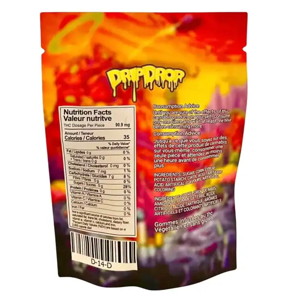 DRIP DROP GUMMYS - (1000-MG-THC) SOUR GRAPE
