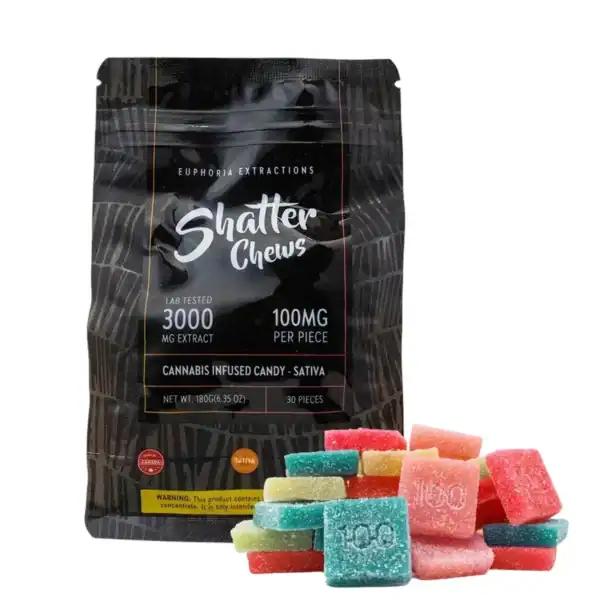 EUPHORIA SHATTER CHEWS - (3000-MG-THC) ASSORTED SATIVA