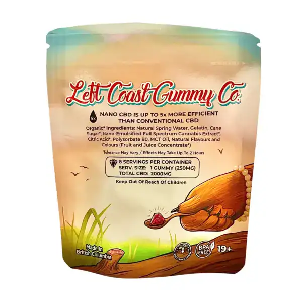 LEFT COAST GUMMYS - (2000-MG-CBD) MIXED FRUIT