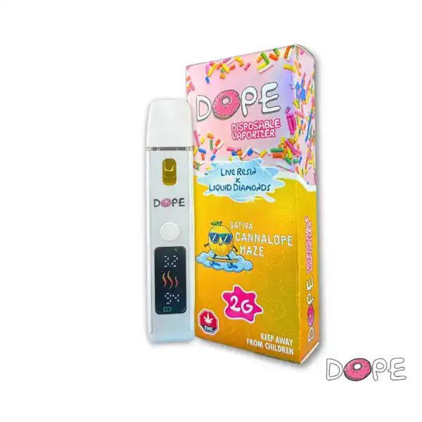 DOPE LIQUID DIAMONDS X LIVE RESIN DISPOSABLE VAPE - CANNALOPE HAZE (2 GRAM)