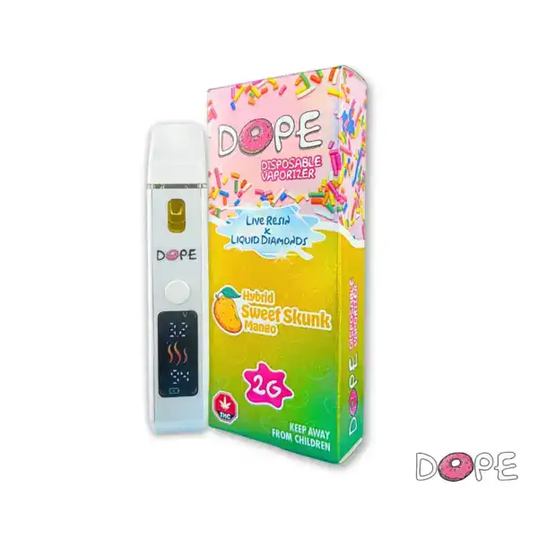 DOPE LIQUID DIAMONDS X LIVE RESIN DISPOSABLE VAPE - SWEET SKUNK MANGO (2 GRAM)