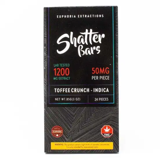 EUPHORIA SHATTER BAR - (1200-MG-THC) TOFFEE CRUNCH INDICA