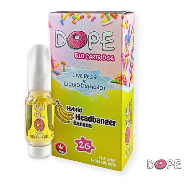 DOPE LIVE RESIN X LIQUID DIAMONDS VAPE CART - HEAD BANGER BANANA (2 GRAM)