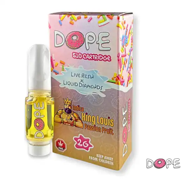 DOPE LIVE RESIN X LIQUID DIAMONDS VAPE CART - KING LOUIS PASSION FRUIT (2 GRAM)