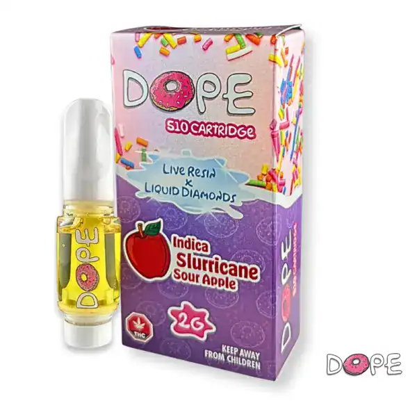 DOPE LIVE RESIN X LIQUID DIAMONDS VAPE CART - SLURRICANE SOUR APPLE (2 GRAM)