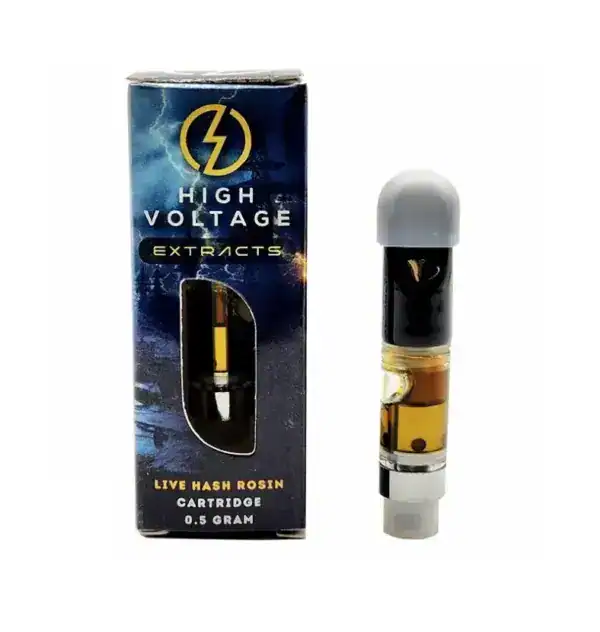 HIGH VOLTAGE LIVE HASH ROSIN VAPE CART - PURE MICHIGAN (0.5 GRAM)