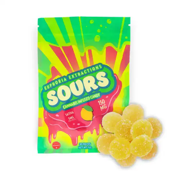 EUPHORIA SOURS - (150-MG-THC) SOUR LEMON SATIVA