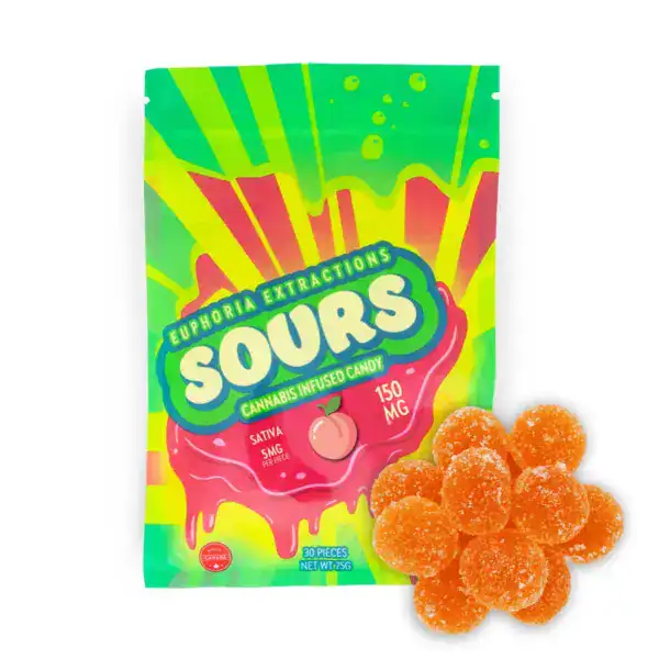 EUPHORIA SOURS - (150-MG-THC) SOUR PEACH SATIVA