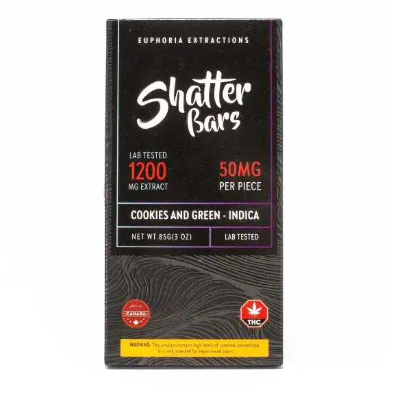 EUPHORIA SHATTER BAR - (1200-MG-THC) COOKIES & GREEN INDICA