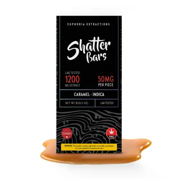 EUPHORIA SHATTER BAR - (1200-MG-THC) CARAMEL INDICA