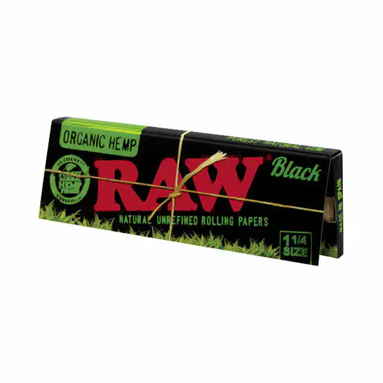 RAW BLACK ORGANIC HEMP 1 1/4 ROLLING PAPERS