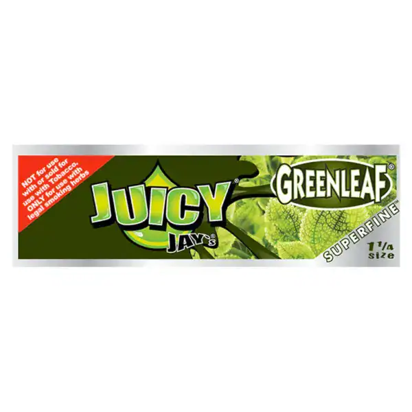 JUICY JAY'S FLAVOURED 1 1/4 ROLLING PAPERS - GREEN LEAF