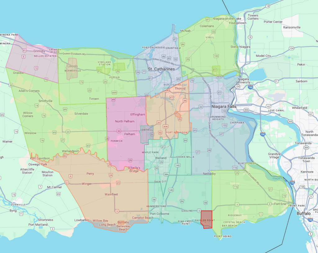 Delivery Areas in Niagara